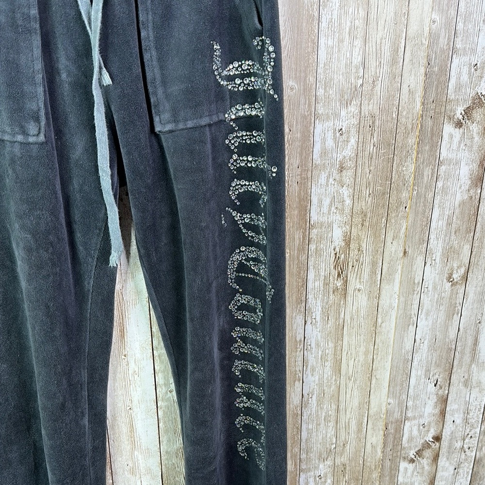 Vintage y2k Juicy Couture Gray Sweatpants with Velour Finish size Xs - Picture 3 of 9